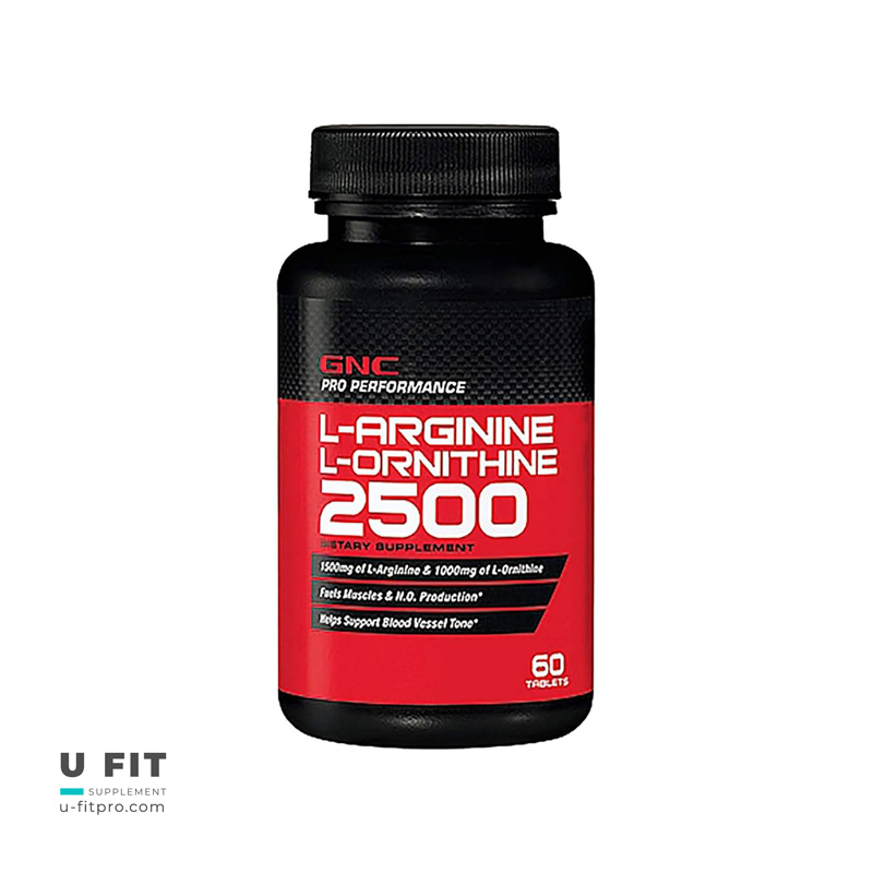 ال ارژنین ال اورنیتین جی ان سی 2500 GNC L-Arginine L-Ornithine فروشگاه یوفیت u-fitpro