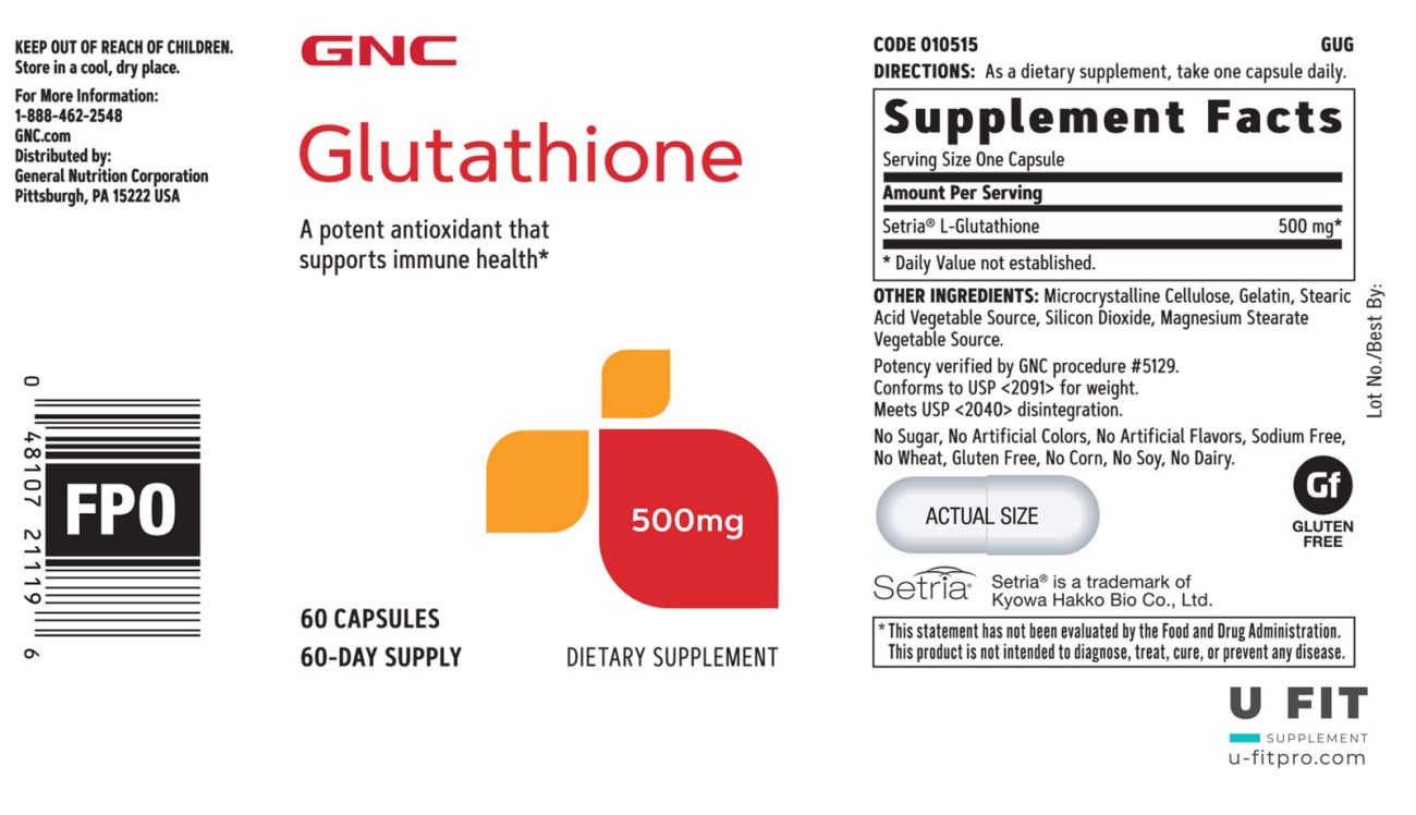 گلوتاتین جی ان سی 500 GNC Glutathione فروشگاه یوفیت u-fitpro