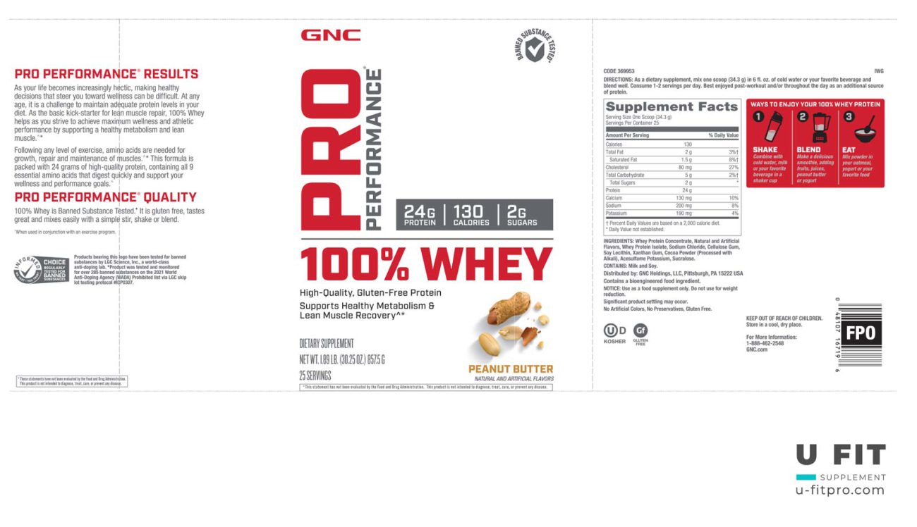 پروتیین وی 100% جی ان سی GNC PP WHEY PROTEIN فروشگاه یوفیت u-fitpro