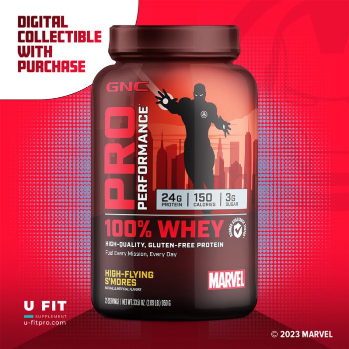 پروتیین وی 100% مارول جی ان سی GNC PP Whey Marvel High-Flying فروشگاه یوفیت u-fitpro