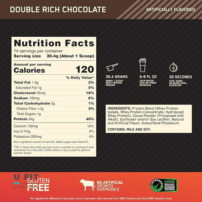 پروتئین وی گلد استاندارد اپتیموم نوتریشن Whey Protein 100% Gold Standard Optimum Nutrition 1 wfrey