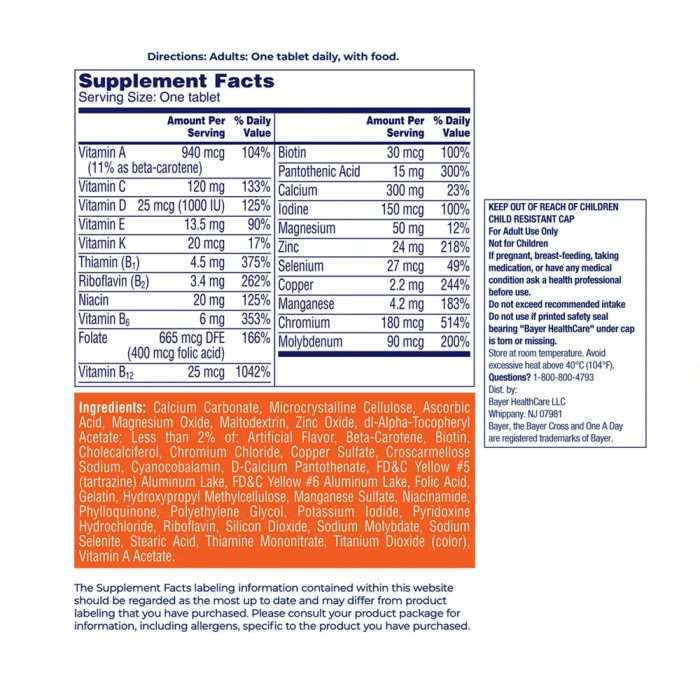 قیمت و خرید مولتی ویتامین وان ا دی زنان بالای 50 سال بایر | Multivitamin one a day Women’s +50 bayer از فروشگاه u-fitpro