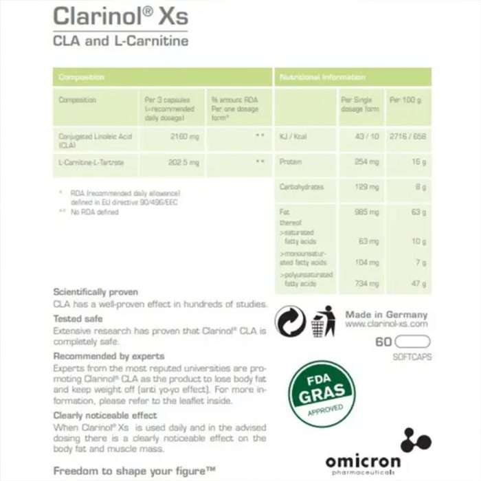 کپسول کلارینول ایکس اس لاغری | Clarinol XS slimming