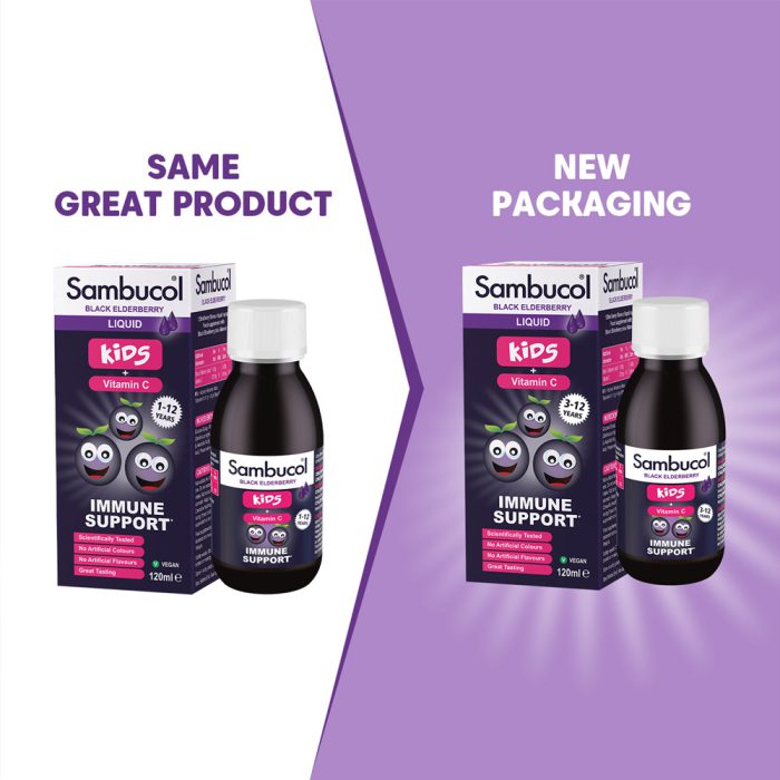 شربت تقویت ایمنی 3 تا 12 سال کودک سامباکول | Sambucol Kids immune Support Liquid 120 ml - Image 3