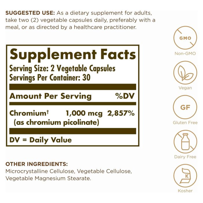 کرومیوم پیکولینات 500 میکروگرم سولگار | فروشگاه https://u-fitpro.com