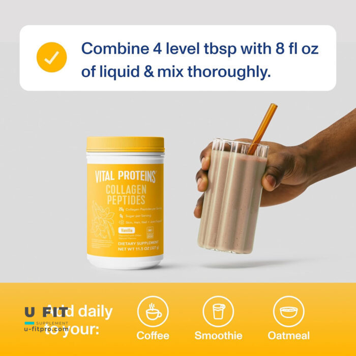 كلاژن پپتايد ويتال وانيل پودر ٣٢٧ گرم | فروشگاه https://u-fitpro.com