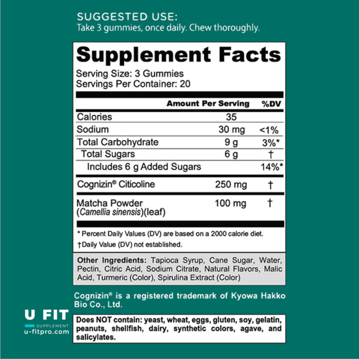 پاستیل وگان ماتچا و مکمل سلامت مغز گلی | فروشگاه https://u-fitpro.com/