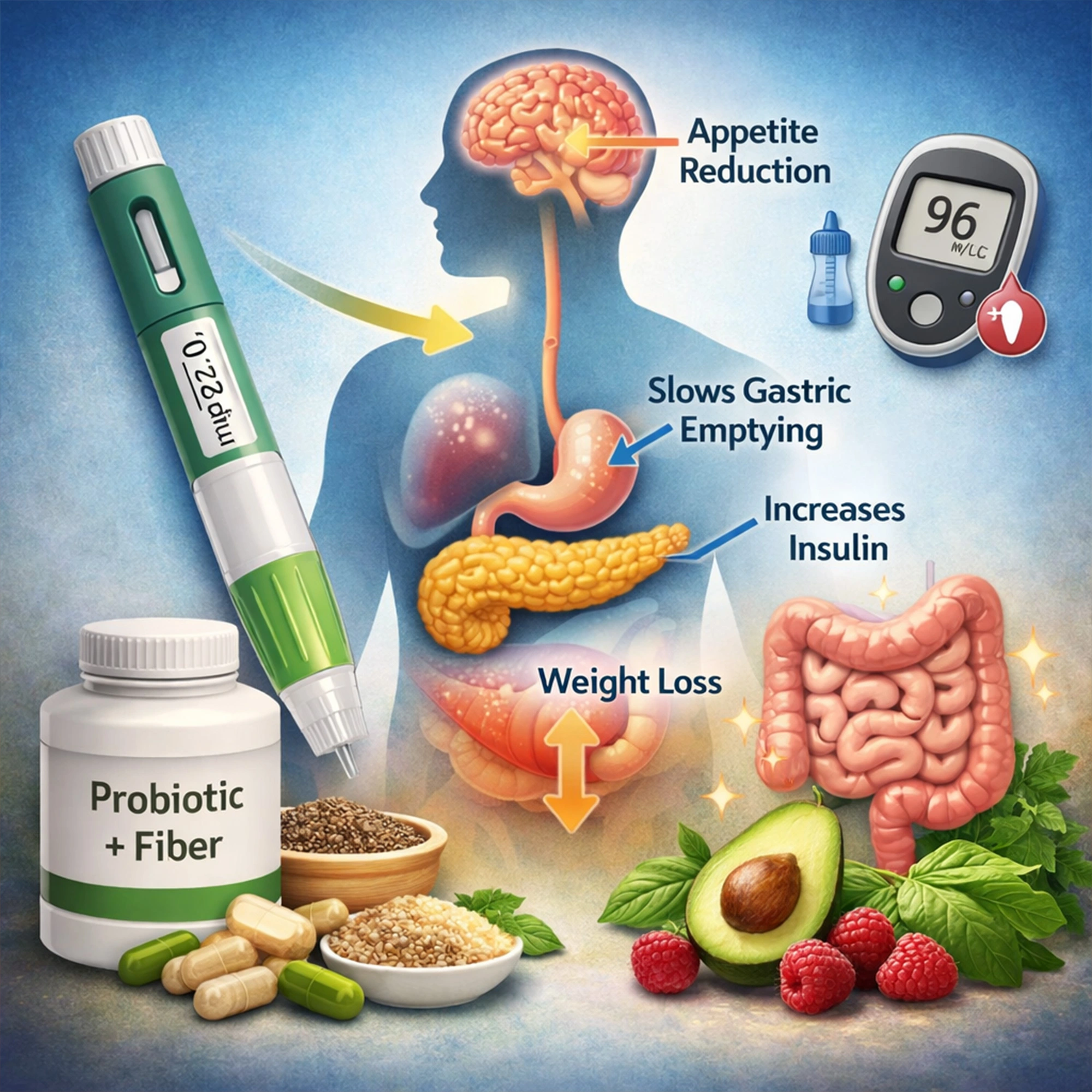 مکمل‌های پشتیبان در کنار آمپول‌های لاغری GLP-1 | بررسی علمی و نقش مکمل‌های یوتئوری